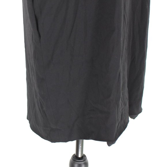 Sandro Paris Black Crepe Lace Trim Shoulders Neckline Tie Shift Mini Dress 2 - Picture 3 of 8